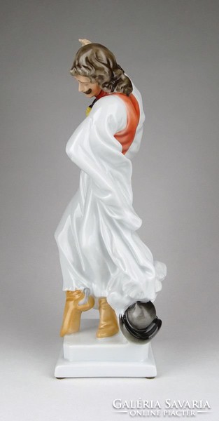 1A364 Táncoló juhász Herendi porcelán figura első osztályú jelzéssel 29 cm