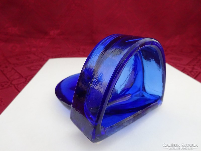 Kék üveg gyertyatartó, napocska háttérrel, magassága 10,5 cm. Vanneki!