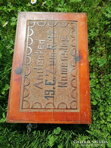 Tramp-art carved memory box. 1942 German. Negotiable!
