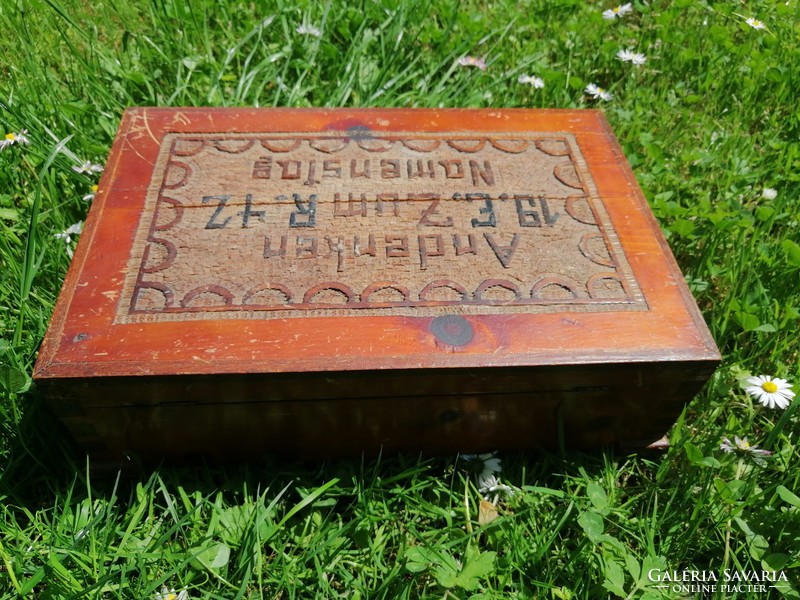 Antique carved souvenir box. 1942 German. Negotiable!
