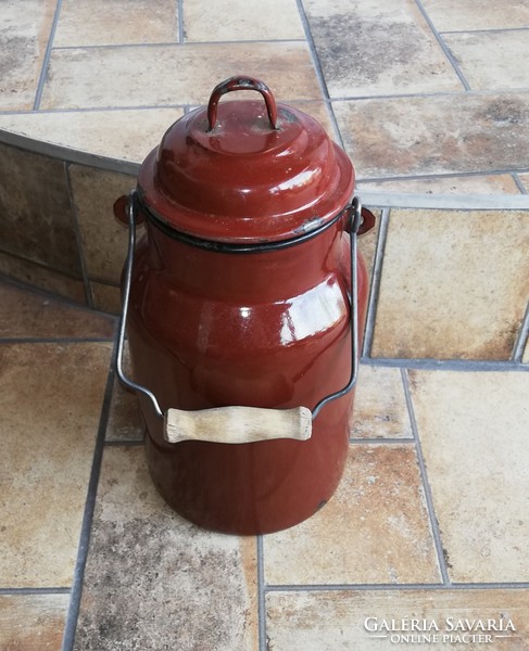 2 liter brown Budafok, enamel milk jug, jug, nostalgia piece