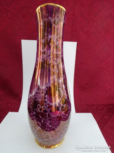 Hollóházi porcelán lüsztermázas váza. Magassága 30 cm. Vanneki!