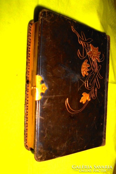 Antique 1892 year leather prayer book with gilded pages