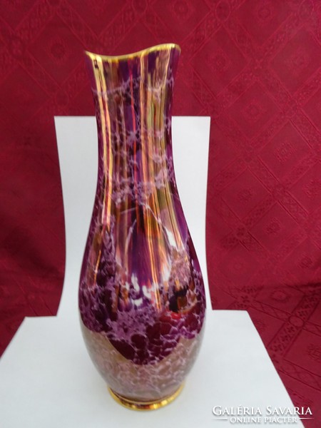 Hollóházi porcelán lüsztermázas váza. Magassága 30 cm. Vanneki!