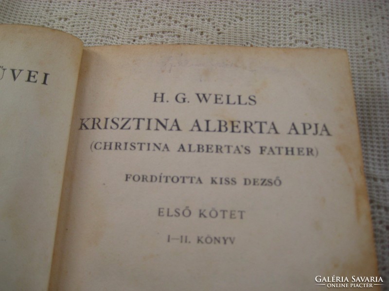H. G. Wells Krisztina Alberta  apja I-II   Franklin  kiad.