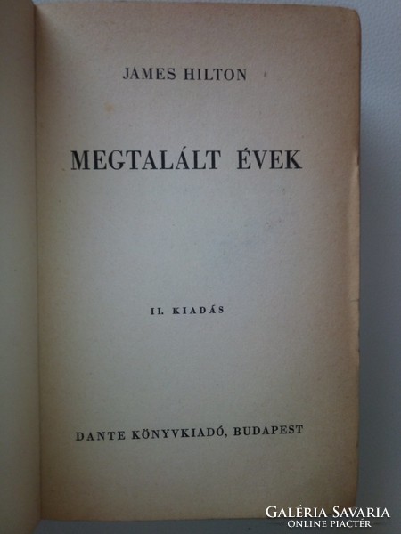 James Hilton: Megtalált évek (1942) 