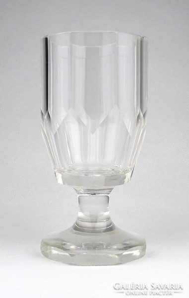 0Z974 Régi talpas Biedermeier üveg pohár 13.5 cm