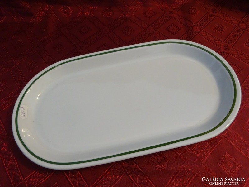 Alföldi porcelán zöld csíkos húsos tál, mérete 38 x 21 cm. Vanneki!