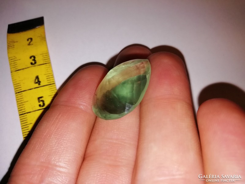 Beautiful 35.7 kt faceted drop of fluorite, mineral
