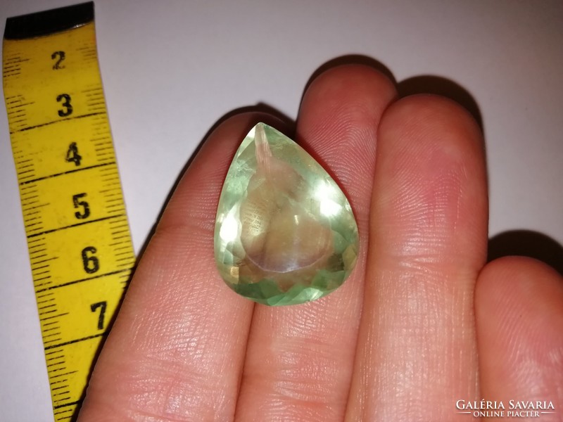 Beautiful 35.7 kt faceted drop of fluorite, mineral