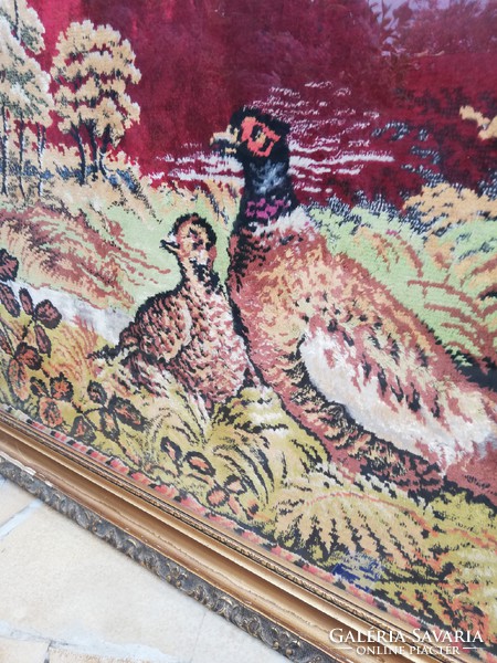 Beautiful pheasant mokett nature image, collectible beauty, nostalgia piece, double glass