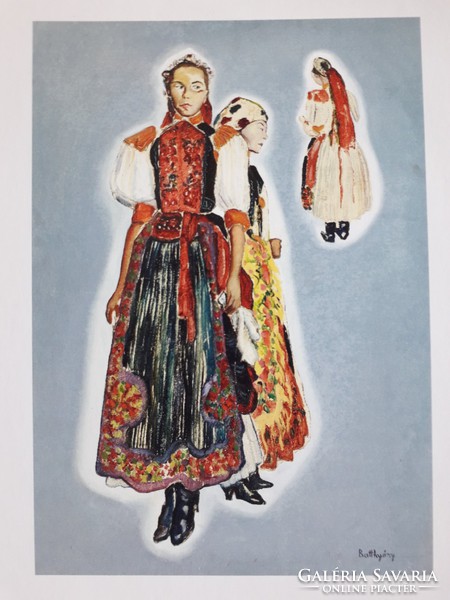 Attributed to Gyula Gróf Batthyány: singing girls in folk costumes
