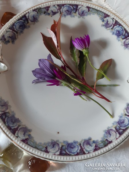 Pansy serving platter with pastries