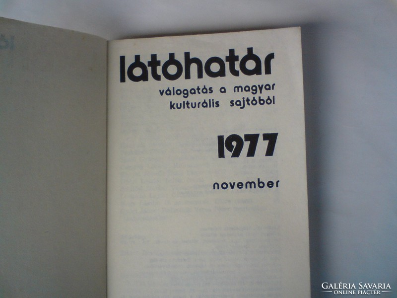 Régi magazin (újság) látóhatár 1977 november - Válogatás a magyar kultúrális sajtóból