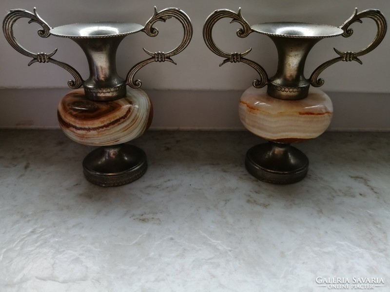 2 Agate candle holders