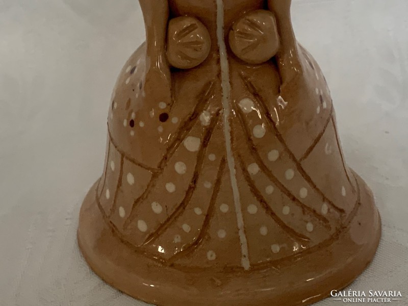 Marked lv monogram glazed shaped ceramic bell, bell