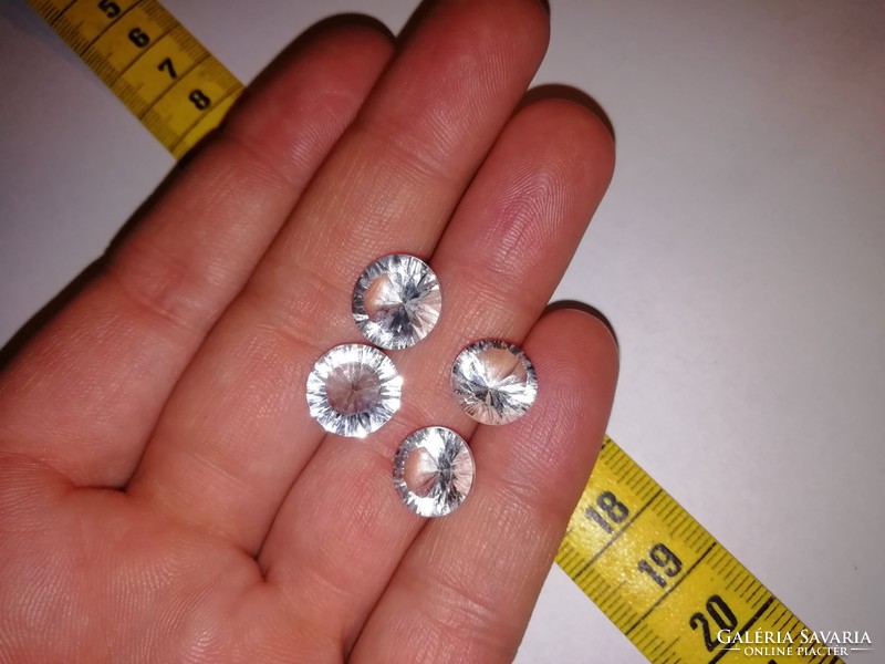 Real rock crystal 4 pieces 18 kt