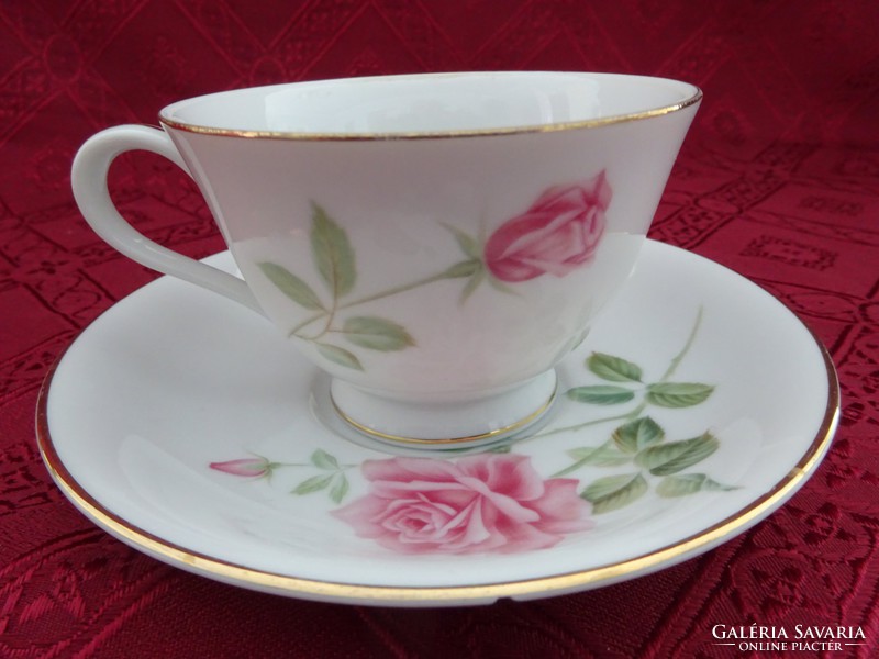RC Japán porcelán - Juanita - teáscsésze + alátét, rózsa mintával. Vanneki!