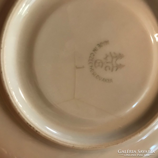 2 db csésze + alj H&C Czechoslovakia porcelán vintage