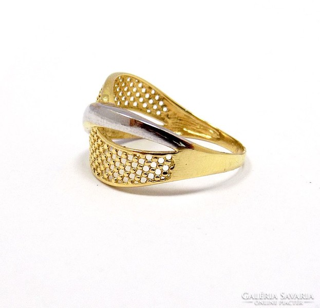 Kő nélküli sárga-fehér arany gyűrű (ZAL-Au87100)