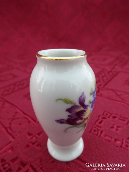 Hollóházi porcelán mini váza, magassága 5 cm. Vanneki! Jókai !