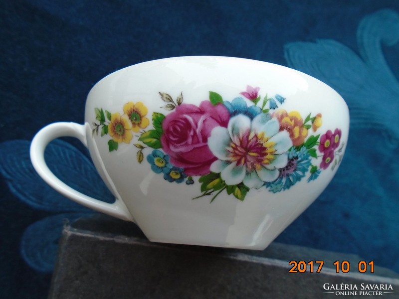 Holland Királyi Manufaktúra rózsás virágcsokros  teás csésze 5 db