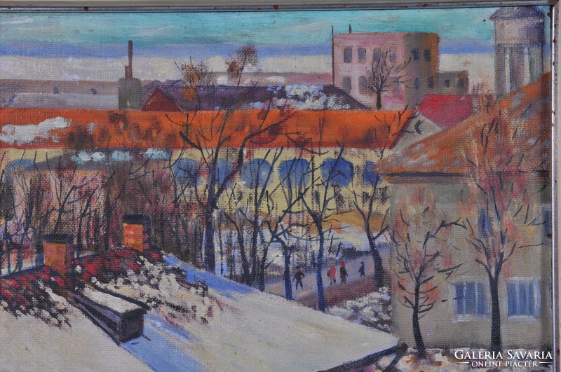 Attributed to Tibor Duray (1912-1988): city skyline