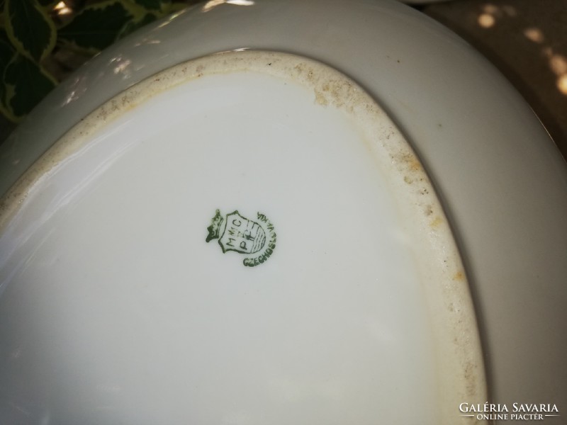 Mcp czechoslovakia small rose pattern, rosy soup bowl + steak bowl, porcelain