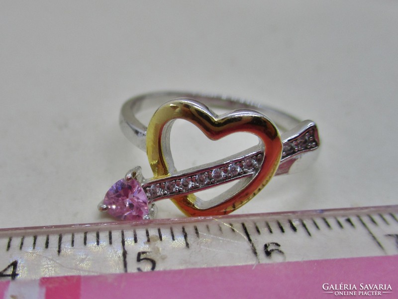Gyönyörű szíves ezüst gyűrű, nagyon különleges