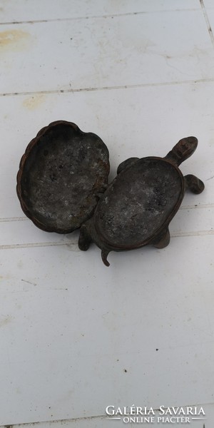 Antique copper turtle ashtray