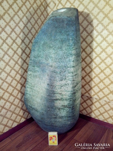 Mid Century ritkaság ÓRIÁS méretű SIMÓ ÁGOSTON  samott kerámia padló váza 53 cm