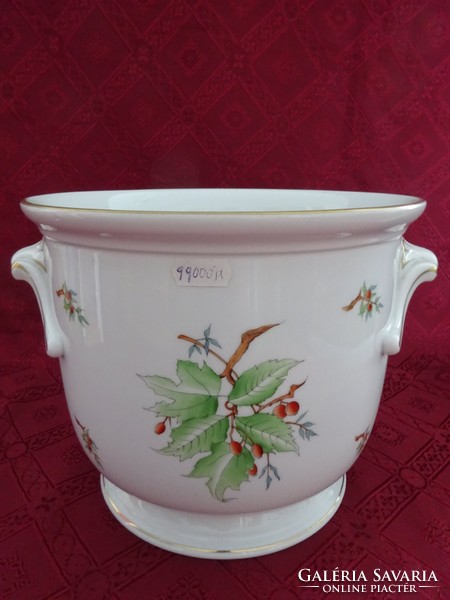 Herend porcelain pot with a fruit branch pattern, diameter 24 cm. He has!