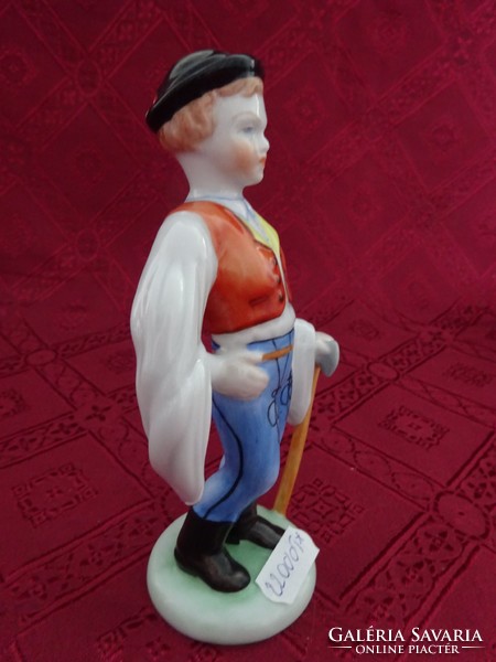 Herendi porcelán figurális szobor, paraszt fiú, csákánnyal. Magassága 15 cm. Vanneki!