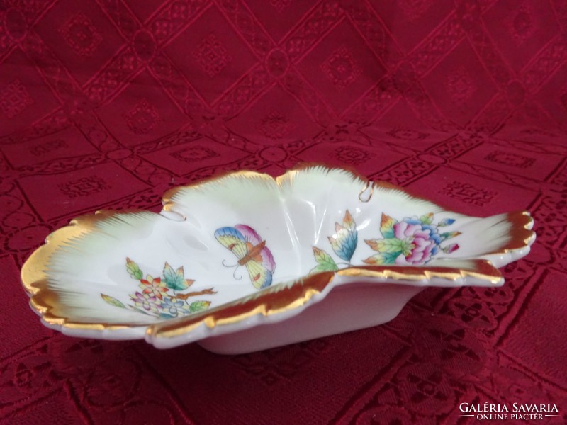 Herend porcelain Victorian patterned, leaf-shaped centerpiece. He has!