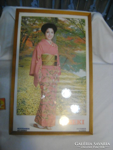 Picture framed under glass - Japanese woman