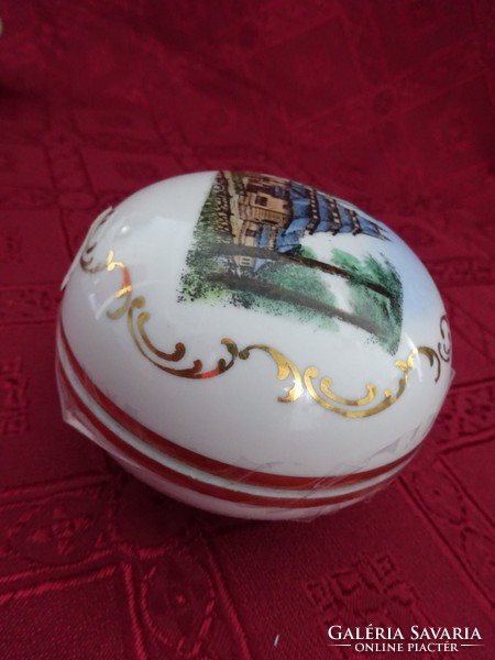 Zsolnay porcelain, antique, shield-stamped bonbonier, diameter 8 cm. He has!