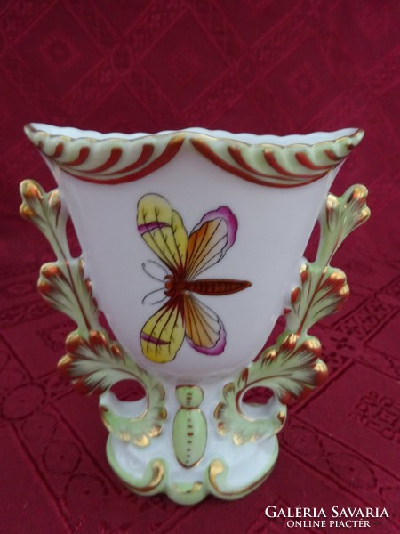 Herend porcelain, Victorian patterned, oval-topped vase, height 11 cm. He has!