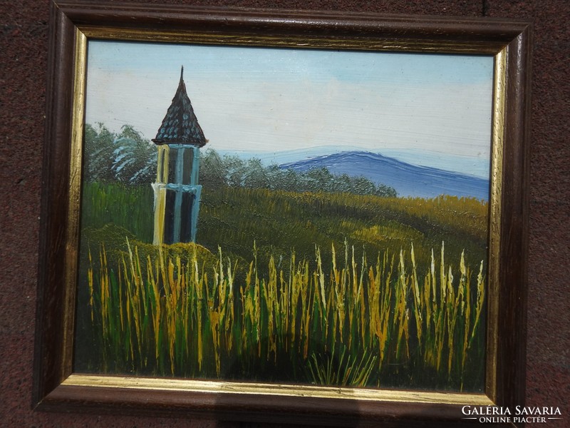Landscape with a tower - painting