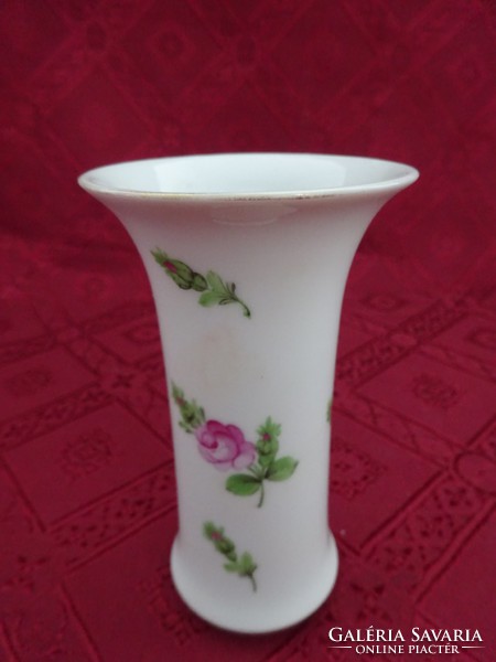Herendi porcelán rózsa mintás váza, magassága 11,5 cm. Vanneki!