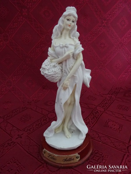 Lilac Seller figurális szobor, virágkosarat tartó lány, 17 cm magas. Vanneki!