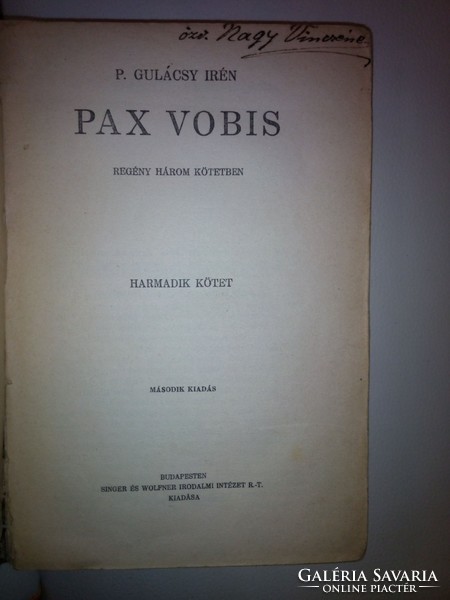 P. Gulácsy Irén: Pax Vobis I-III. 