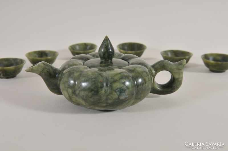 Antique Chinese jade tea set