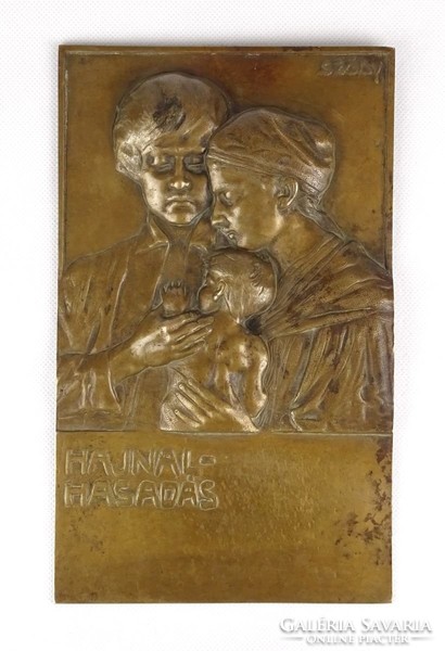 1A634 Sződy Szilárd bronz relief pár 24 x 14.5 cm