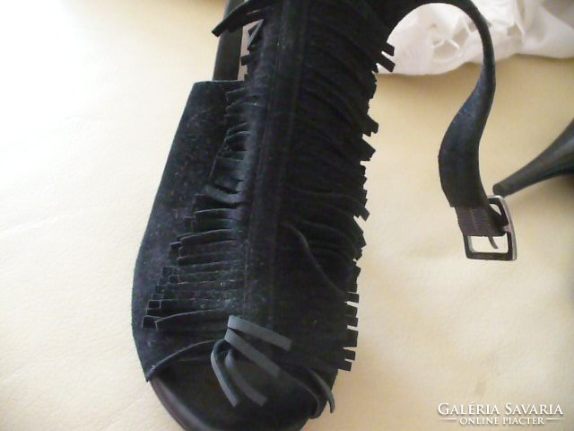 Women's black split leather sandals from Oasis