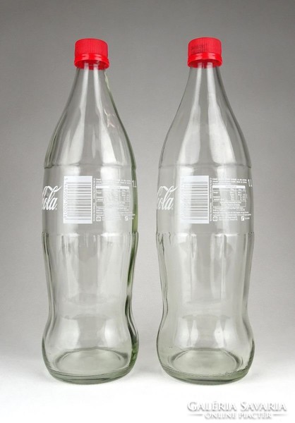 1A771 Két darab Olasz Coca Cola üveg palack 1 Liter 2016