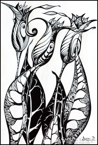 David beeri (pongor beri karoly): tulip, 1998 - screen print