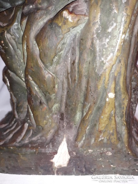 VASKŐből " A TITOK " Johann Maresch után - siderolit kerámia szobor másolat az 1900-as évek elejéről