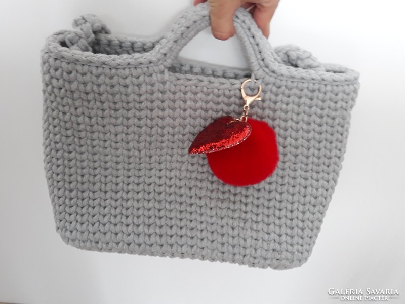 Elegant handmade dove gray handbag