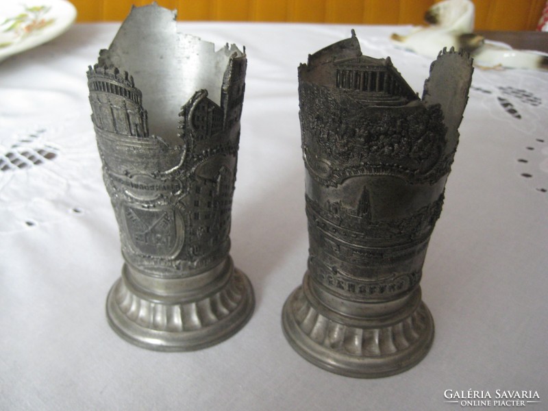 Regensburg pewter cup holders, size 6 x 11.5 m, mouth opening at the top 5 cm