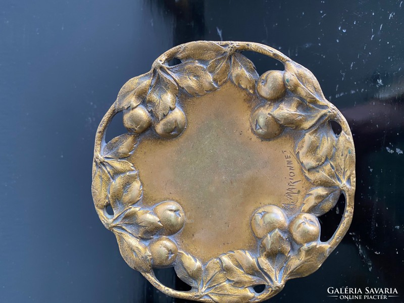 Francia tűzi aranyozott bronz gyűrű tartó tálka